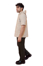 WOVEN SHACKET IN TAUPE