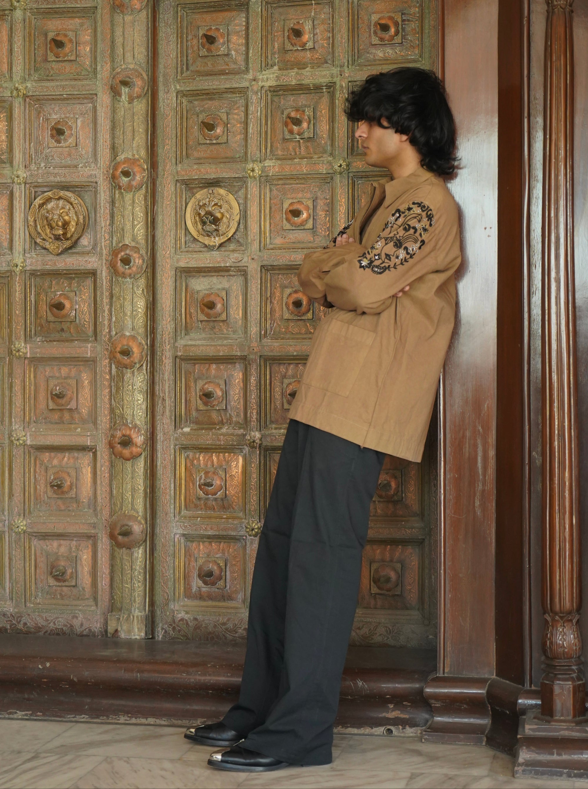 BROWN TATTOO JACKET SET