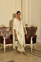 IVORY GOLD EMBROIDERED KURTA SET