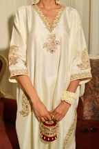 IVORY GOLD EMBROIDERED KURTA SET