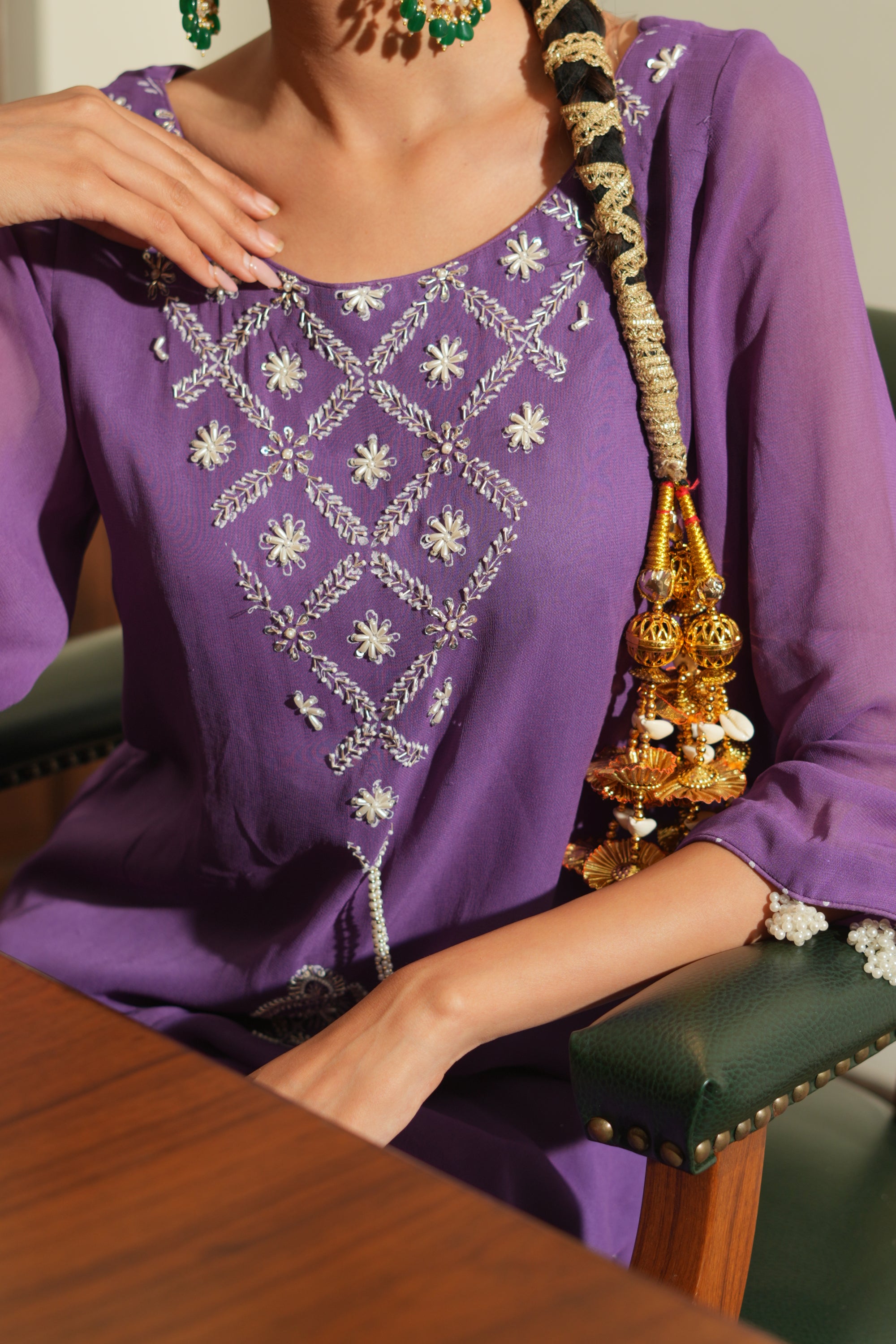 PLUM PEARL KURTA SET