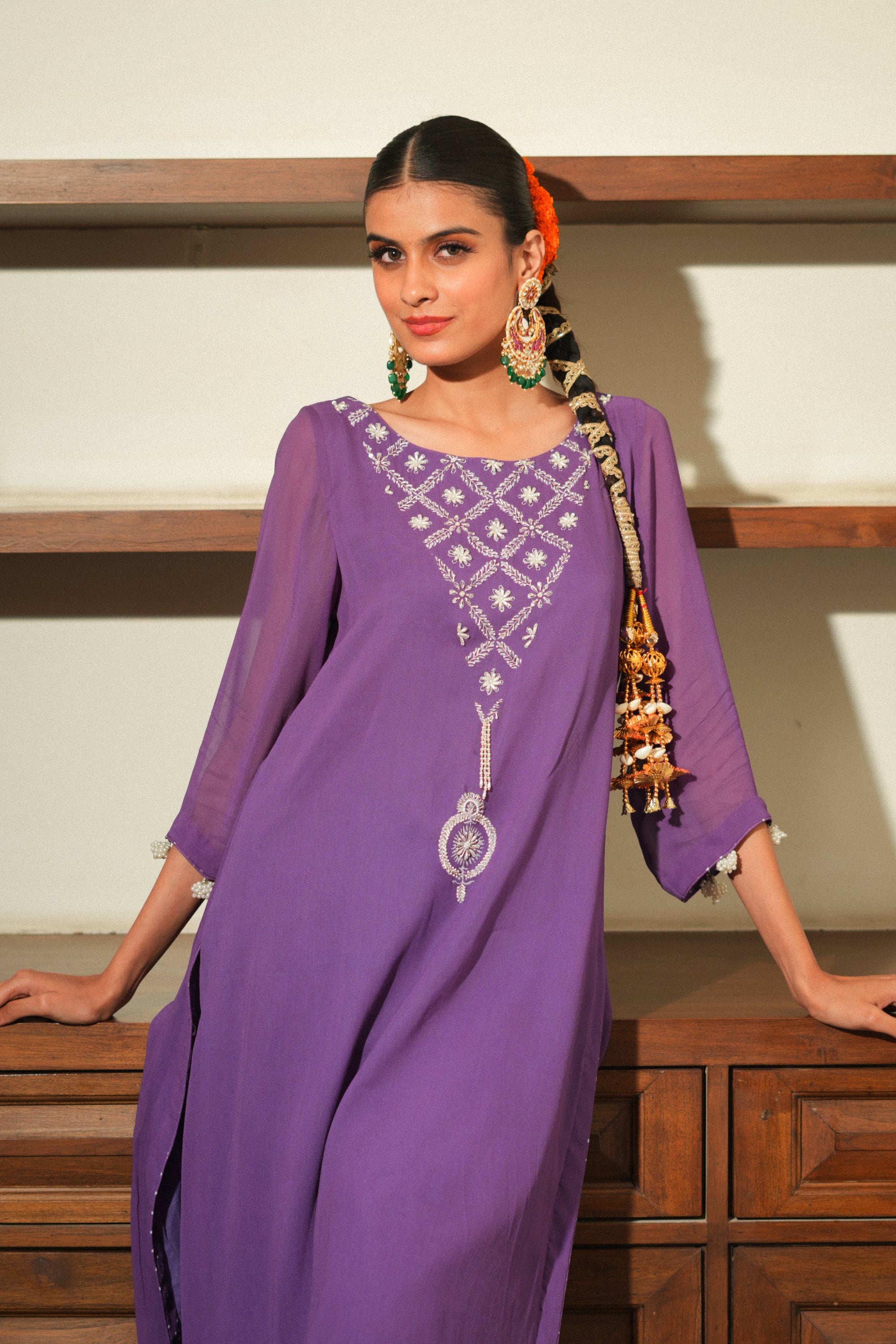 PLUM PEARL KURTA SET