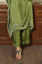 GREEN BANDHANI KAFTAN SET