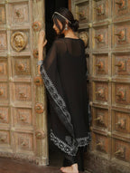 BLACK BANDHANI KAFTAN SET