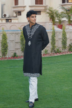 BLOOMING BLACK KURTA SET
