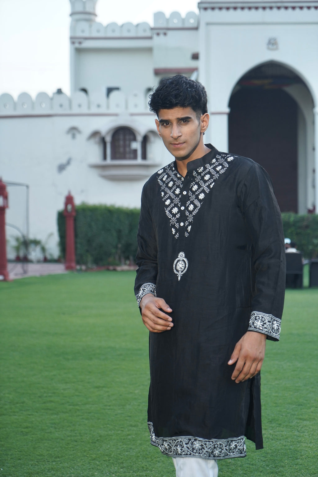 BLOOMING BLACK KURTA SET