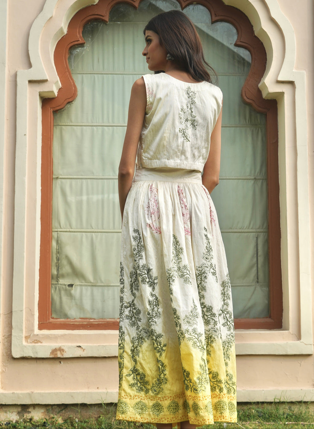 SUMMER SKIRT SET  - YELLOW & WHITE