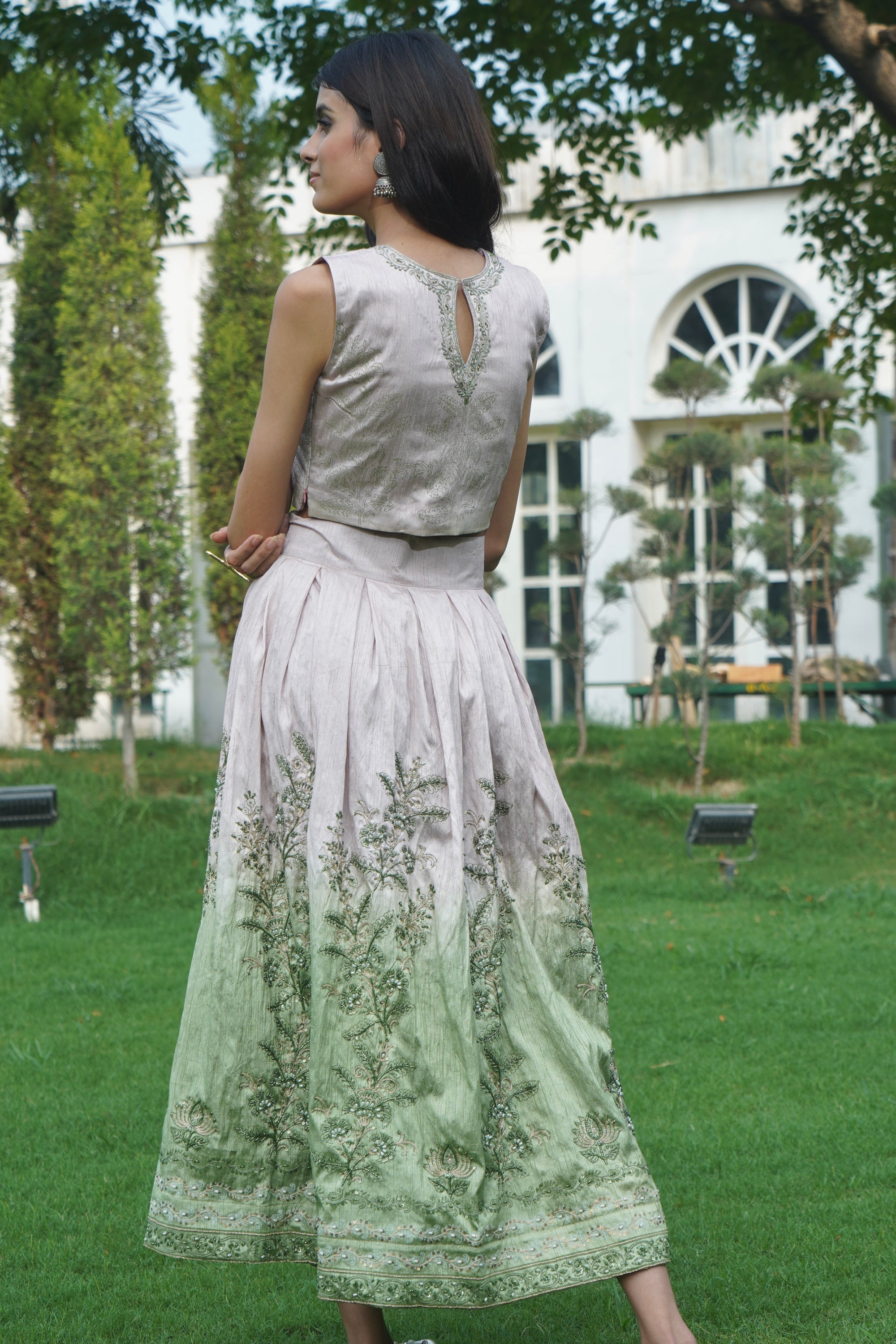 SUMMER SKIRT SET - PINK & GREEN