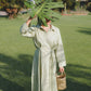 Pleated Shirt Dress in Vintage Green