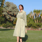 Pleated Shirt Dress in Vintage Green