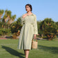 Pleated Shirt Dress in Vintage Green