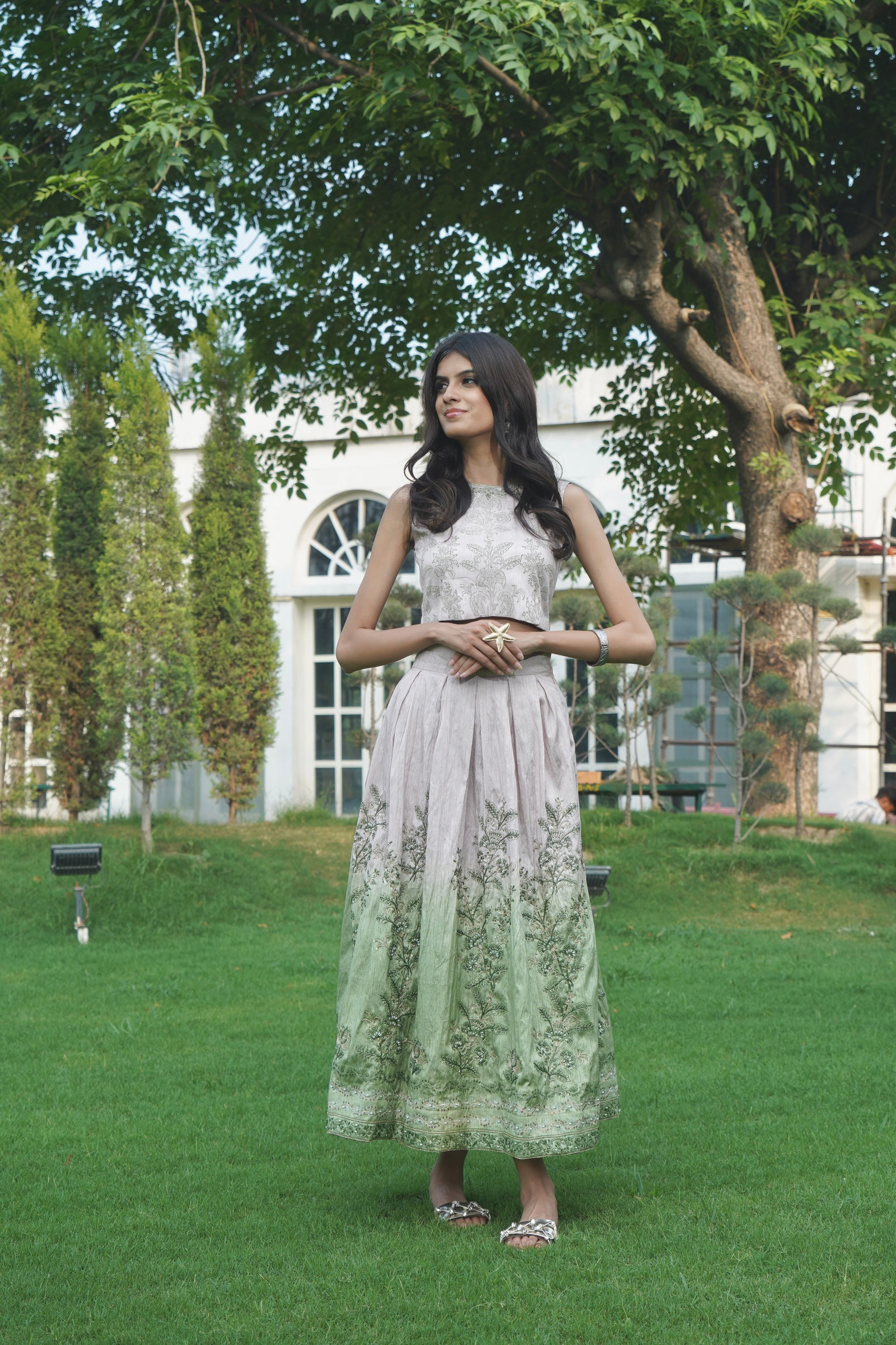 SUMMER SKIRT SET - PINK & GREEN