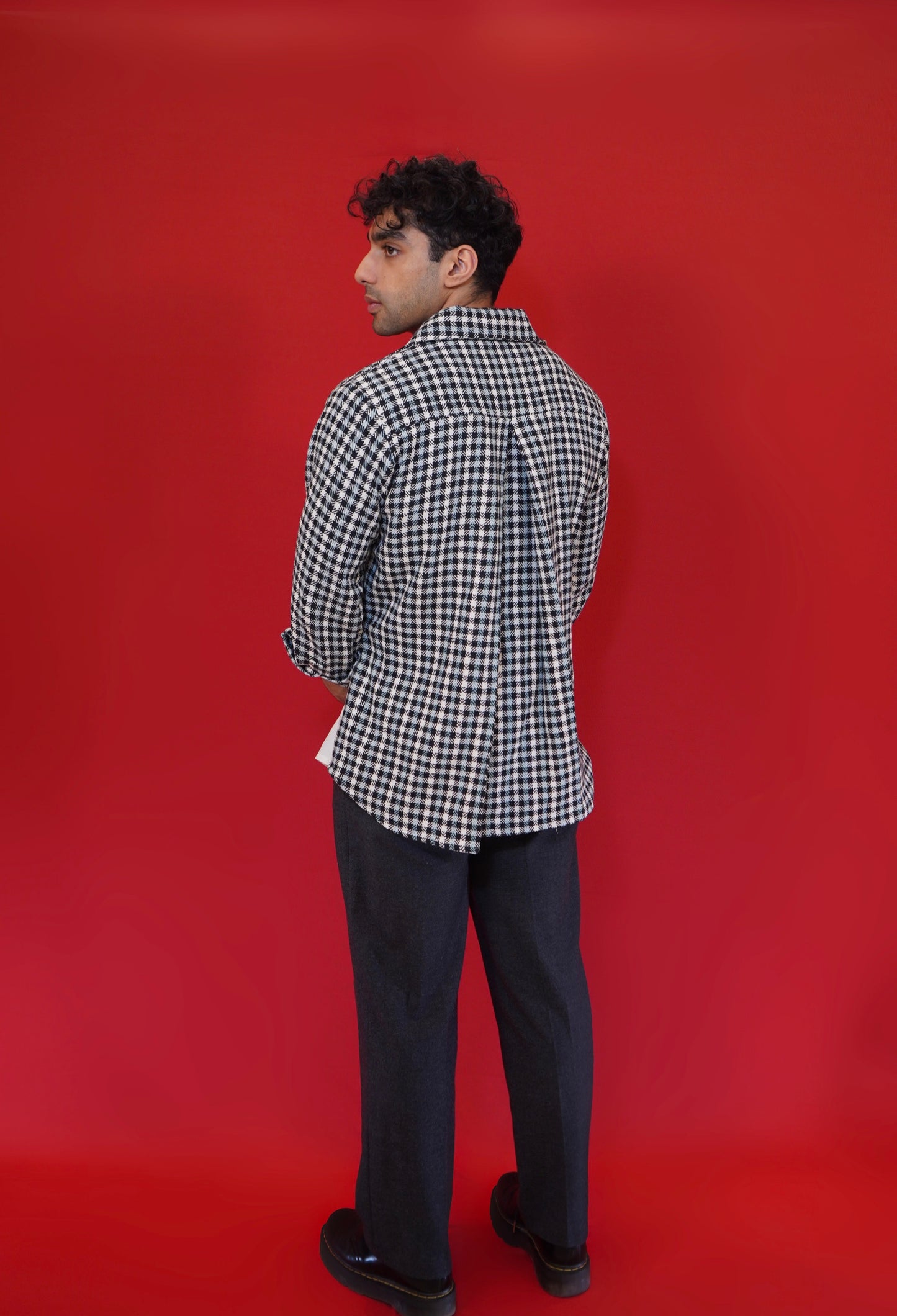 Black Checkered Harness Shirt