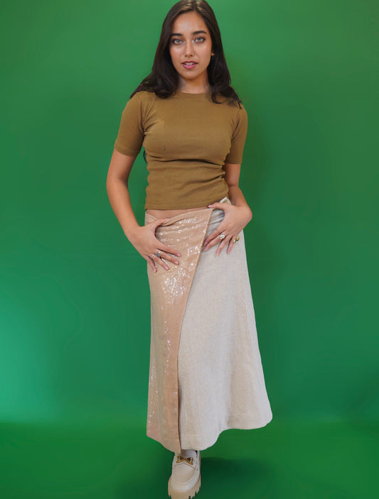 Tuscan Tan Wrap Skirt