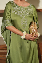 GREEN BANDHANI KAFTAN SET
