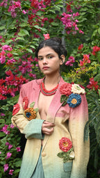SUMMER HUES CROCHET FLORAL BLAZER