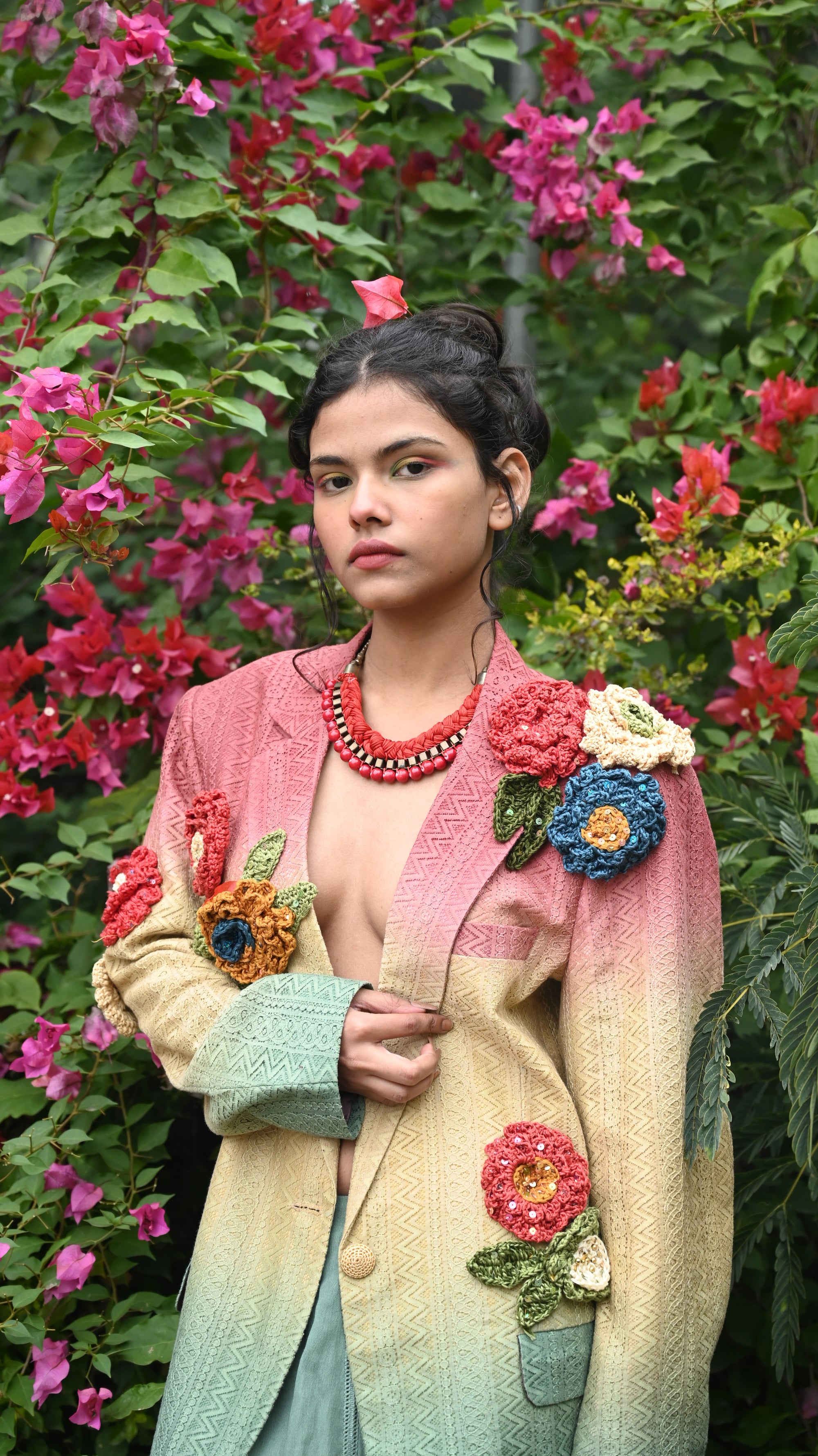 SUMMER HUES CROCHET FLORAL SKIRT SET