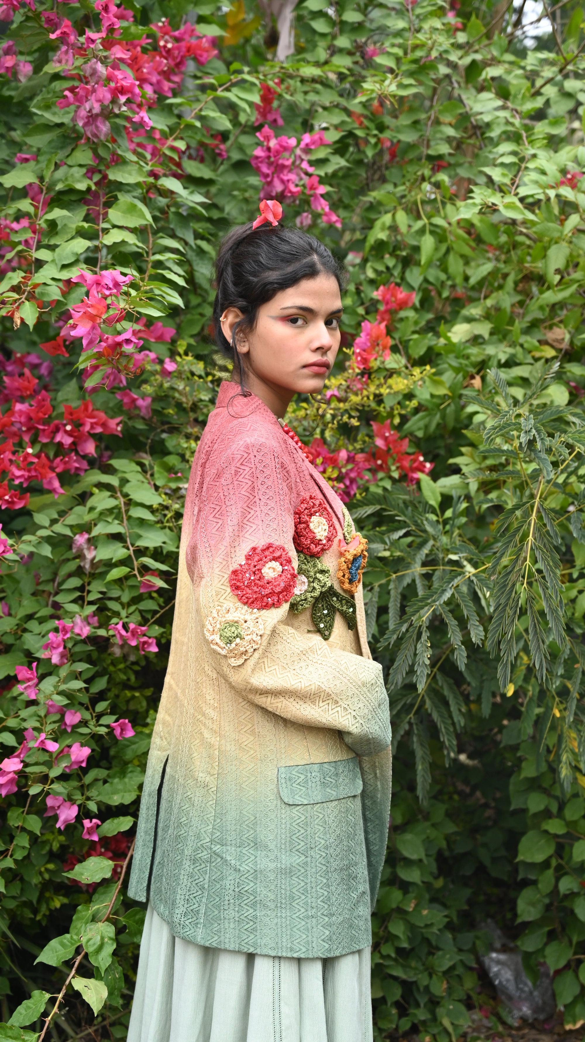 SUMMER HUES CROCHET FLORAL SKIRT SET