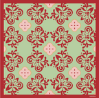 Bold Red Motif Scarf