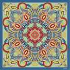 Serene Teal Flora Motif Scarf