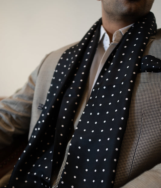 Black Polka Dot Pocket Square