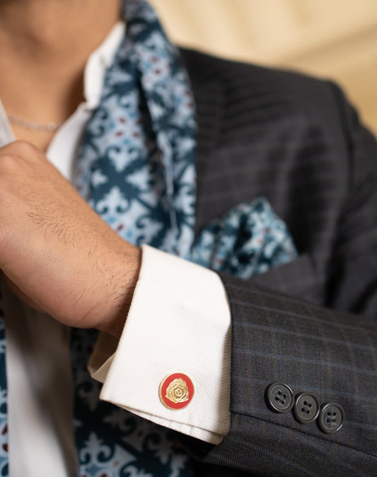 Ruby Red Rose Cufflinks