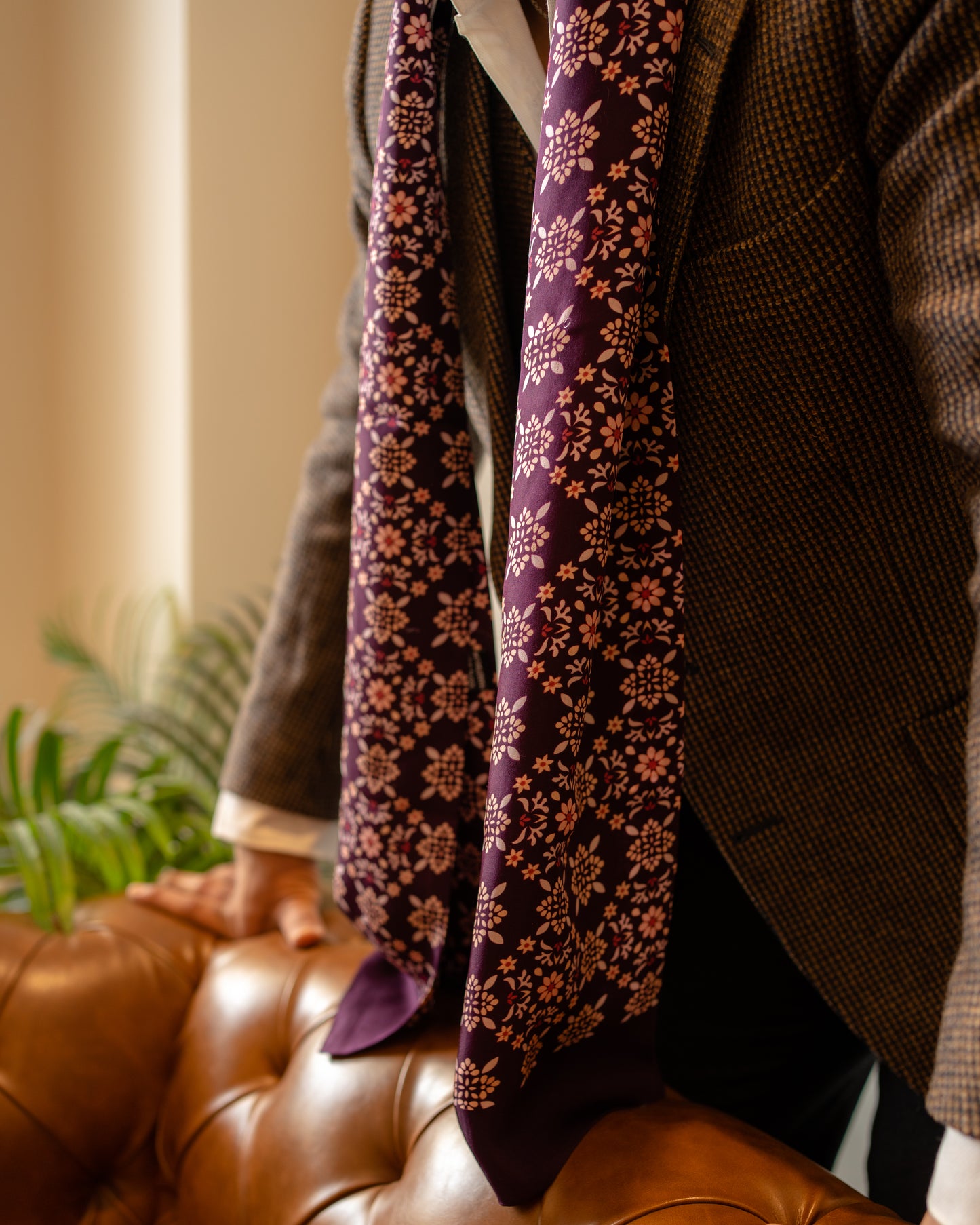 Orchid Motif Pocket Square