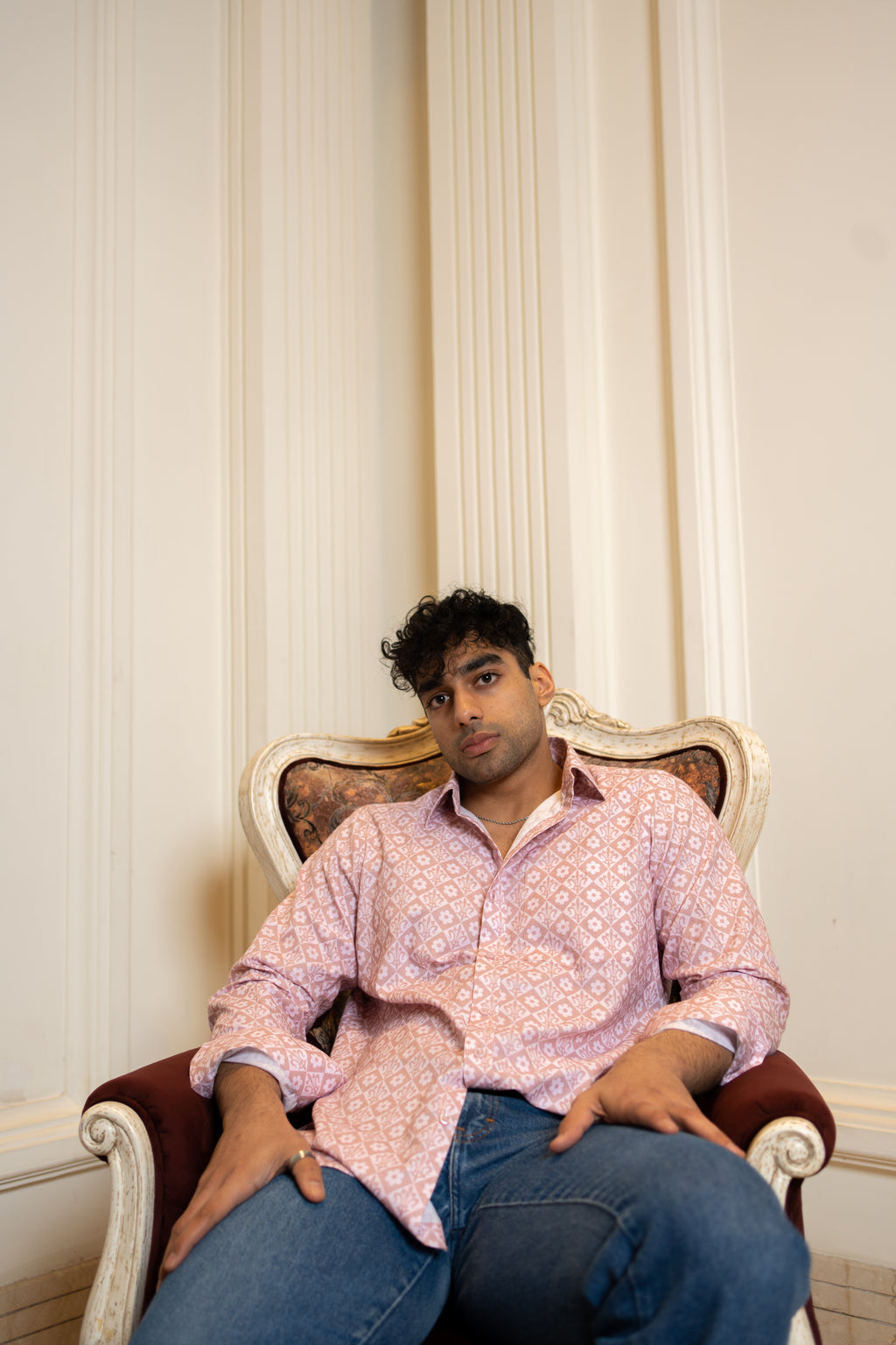 CREPE PINK CHECKERED SHIRT